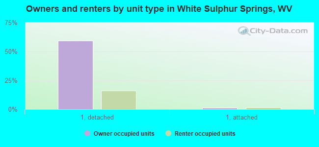 Owners and renters by unit type in White Sulphur Springs, WV