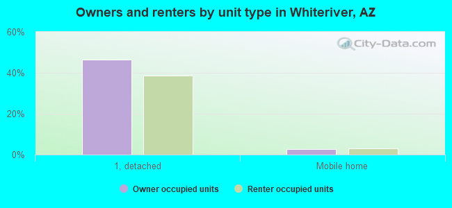 Owners and renters by unit type in Whiteriver, AZ