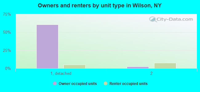 Owners and renters by unit type in Wilson, NY