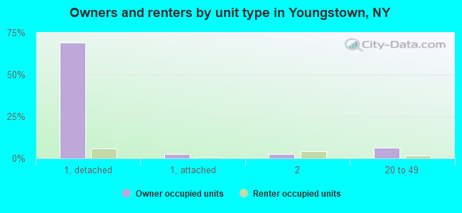 Owners and renters by unit type in Youngstown, NY