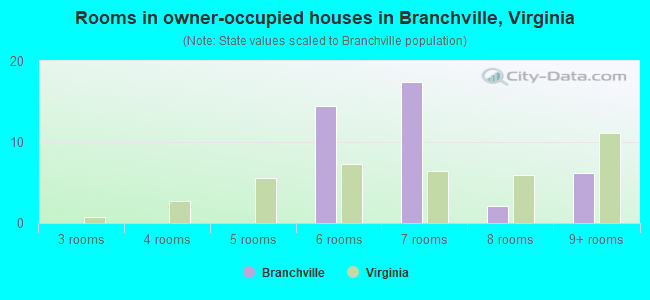 Rooms in owner-occupied houses in Branchville, Virginia