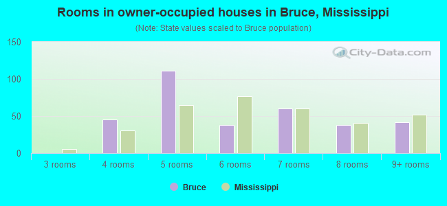 Rooms in owner-occupied houses in Bruce, Mississippi