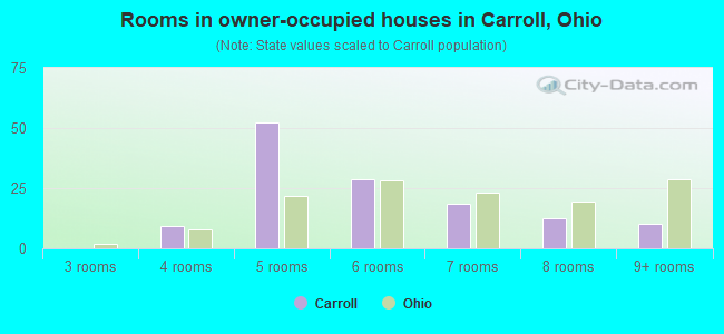 Rooms in owner-occupied houses in Carroll, Ohio