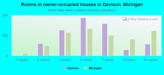 Rooms in owner-occupied houses in Davison, Michigan