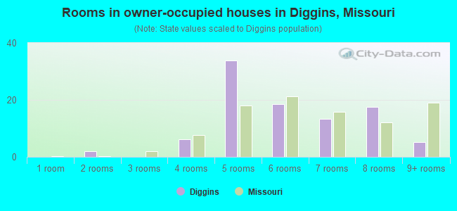 Rooms in owner-occupied houses in Diggins, Missouri