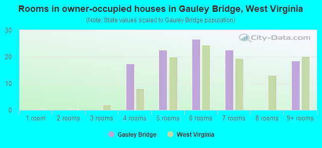 Rooms in owner-occupied houses in Gauley Bridge, West Virginia