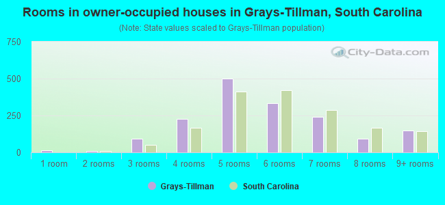 Rooms in owner-occupied houses in Grays-Tillman, South Carolina