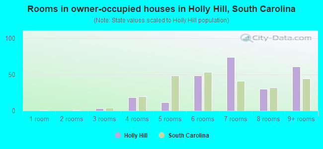 Rooms in owner-occupied houses in Holly Hill, South Carolina