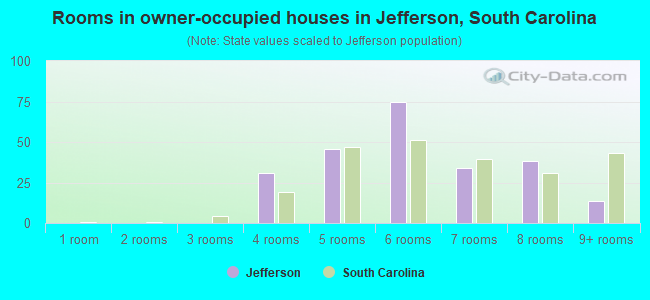Rooms in owner-occupied houses in Jefferson, South Carolina