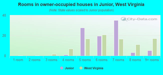 Rooms in owner-occupied houses in Junior, West Virginia