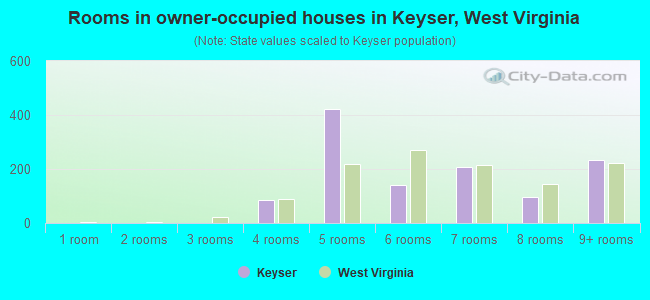 Rooms in owner-occupied houses in Keyser, West Virginia