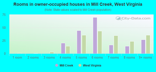 Rooms in owner-occupied houses in Mill Creek, West Virginia