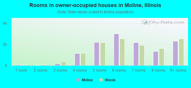 Rooms in owner-occupied houses in Moline, Illinois