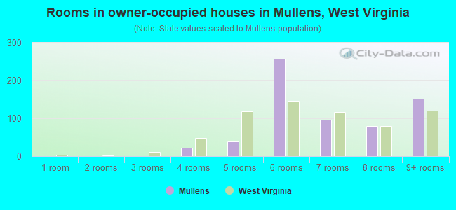 Rooms in owner-occupied houses in Mullens, West Virginia