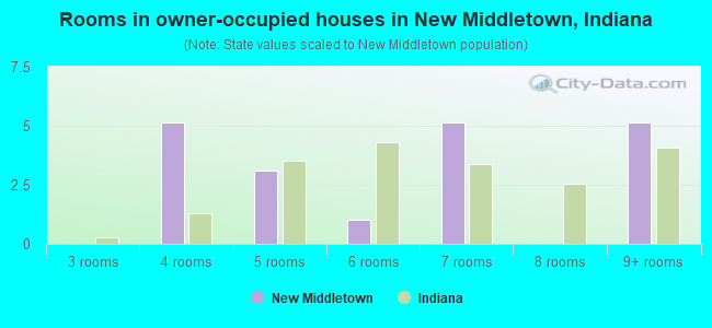 Rooms in owner-occupied houses in New Middletown, Indiana