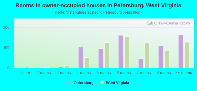 Rooms in owner-occupied houses in Petersburg, West Virginia