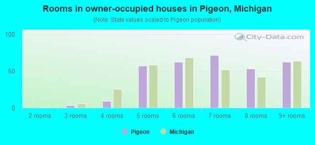 Rooms in owner-occupied houses in Pigeon, Michigan
