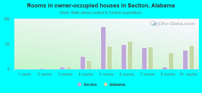 Rooms in owner-occupied houses in Section, Alabama
