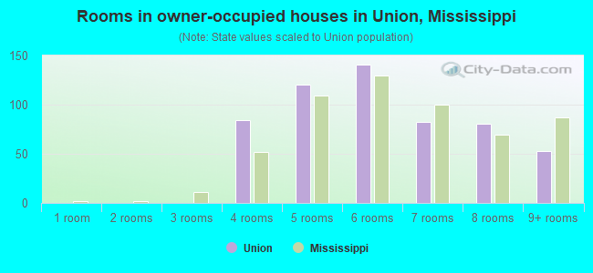 Rooms in owner-occupied houses in Union, Mississippi