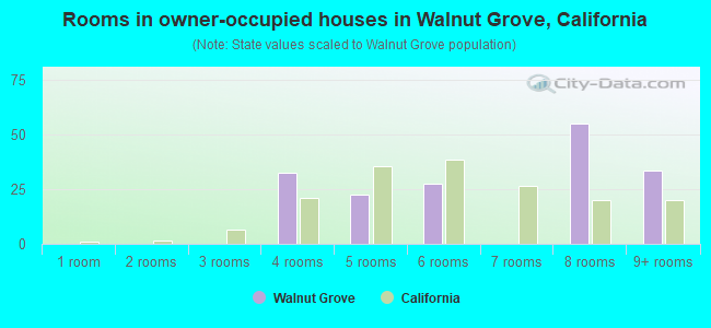 Rooms in owner-occupied houses in Walnut Grove, California