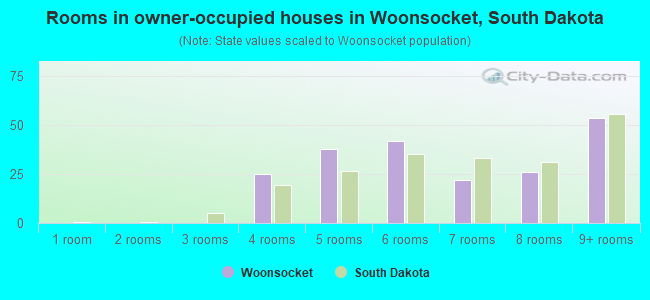 Rooms in owner-occupied houses in Woonsocket, South Dakota