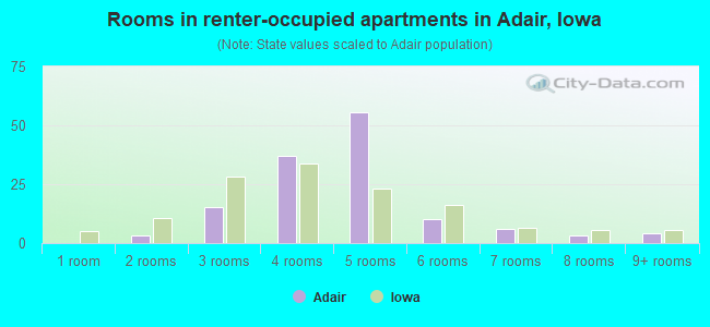 Rooms in renter-occupied apartments in Adair, Iowa