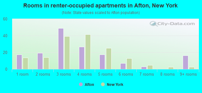 Rooms in renter-occupied apartments in Afton, New York