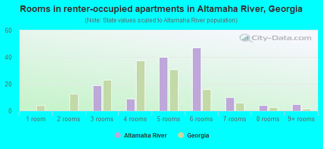 Rooms in renter-occupied apartments in Altamaha River, Georgia