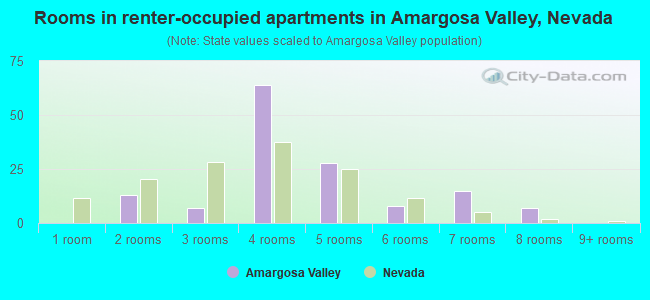 Rooms in renter-occupied apartments in Amargosa Valley, Nevada