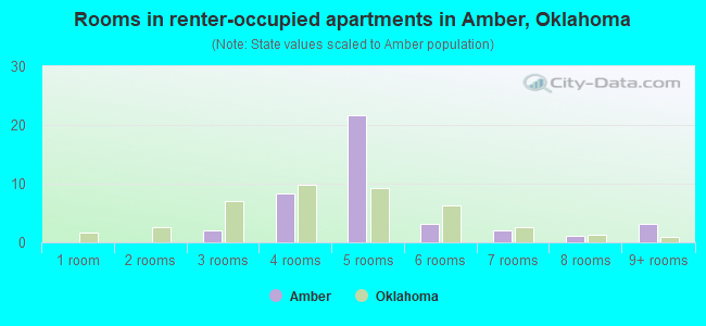 Rooms in renter-occupied apartments in Amber, Oklahoma