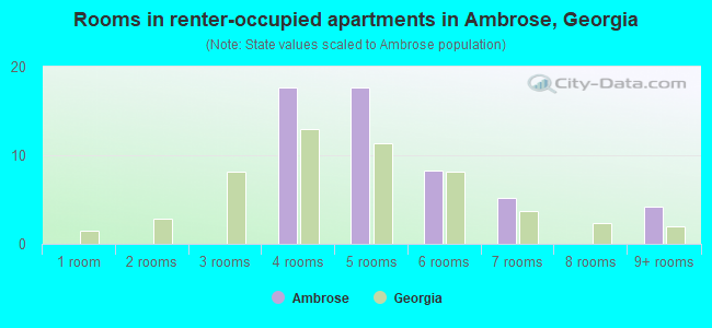 Rooms in renter-occupied apartments in Ambrose, Georgia