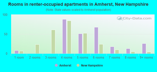Rooms in renter-occupied apartments in Amherst, New Hampshire