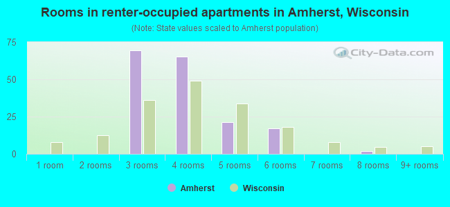 Rooms in renter-occupied apartments in Amherst, Wisconsin