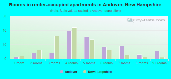 Rooms in renter-occupied apartments in Andover, New Hampshire