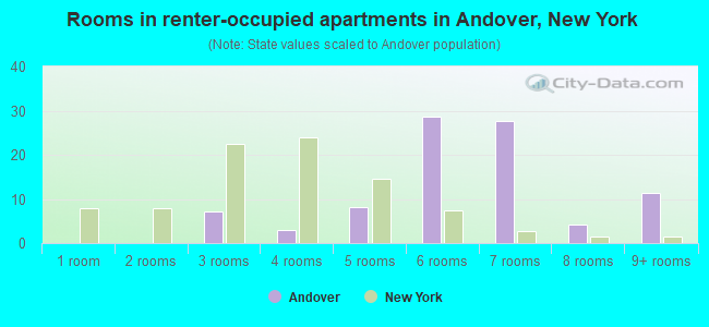 Rooms in renter-occupied apartments in Andover, New York