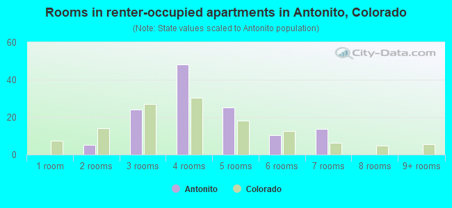 Rooms in renter-occupied apartments in Antonito, Colorado