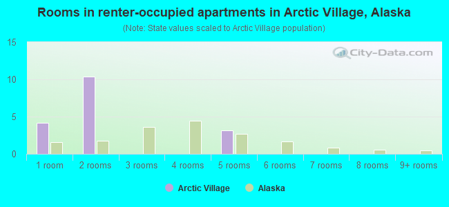 Rooms in renter-occupied apartments in Arctic Village, Alaska