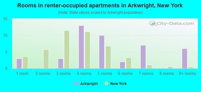 Rooms in renter-occupied apartments in Arkwright, New York