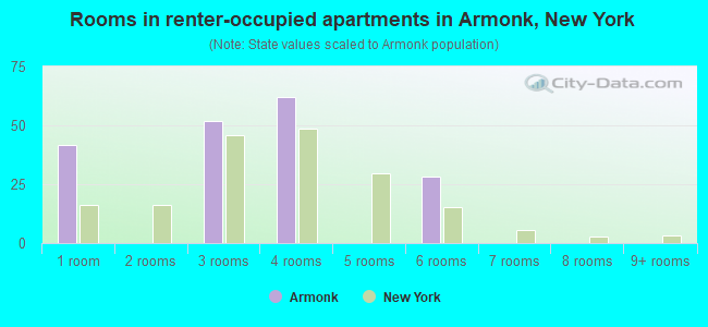 Rooms in renter-occupied apartments in Armonk, New York