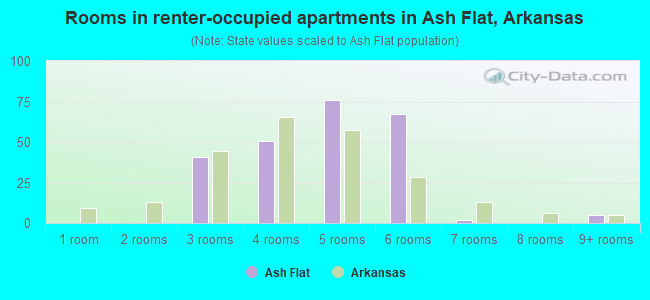 Rooms in renter-occupied apartments in Ash Flat, Arkansas