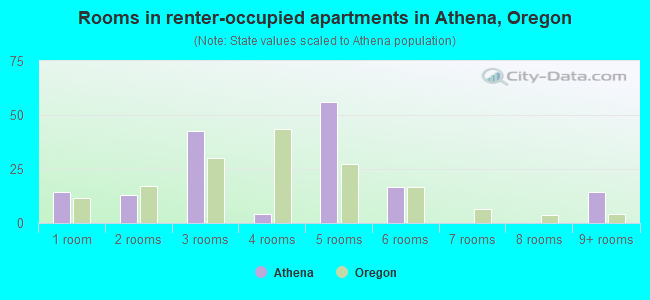 Rooms in renter-occupied apartments in Athena, Oregon