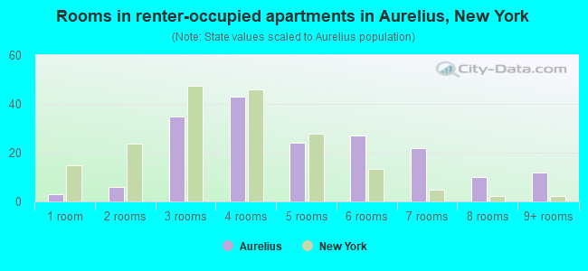 Rooms in renter-occupied apartments in Aurelius, New York
