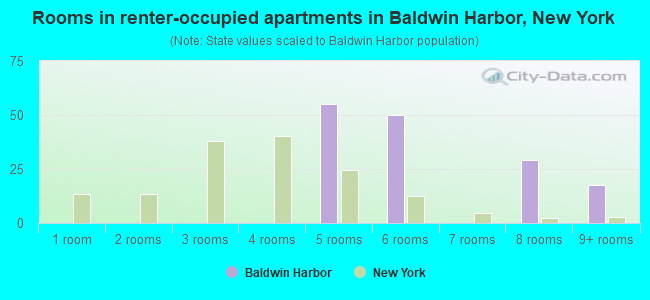 Rooms in renter-occupied apartments in Baldwin Harbor, New York