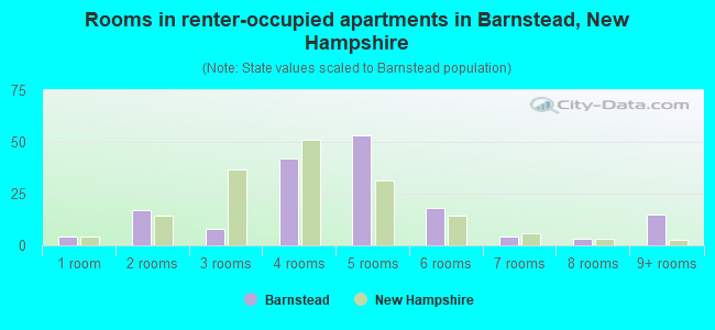 Rooms in renter-occupied apartments in Barnstead, New Hampshire
