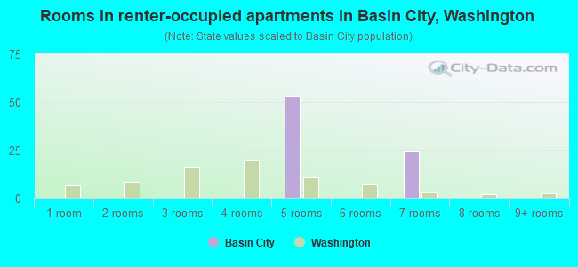 Rooms in renter-occupied apartments in Basin City, Washington