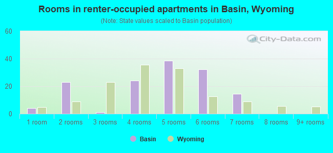 Rooms in renter-occupied apartments in Basin, Wyoming