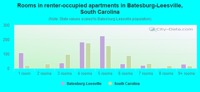 Rooms in renter-occupied apartments in Batesburg-Leesville, South Carolina