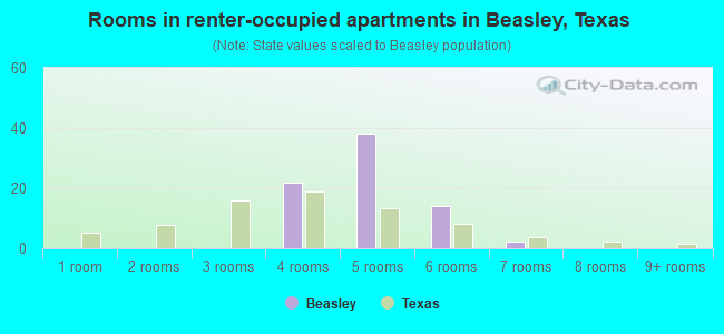Rooms in renter-occupied apartments in Beasley, Texas