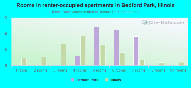 Rooms in renter-occupied apartments in Bedford Park, Illinois