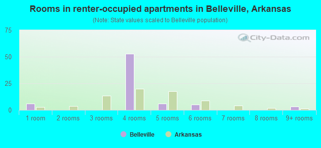 Rooms in renter-occupied apartments in Belleville, Arkansas